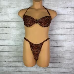 Bright Swim Leopard Print Bikini Size XL